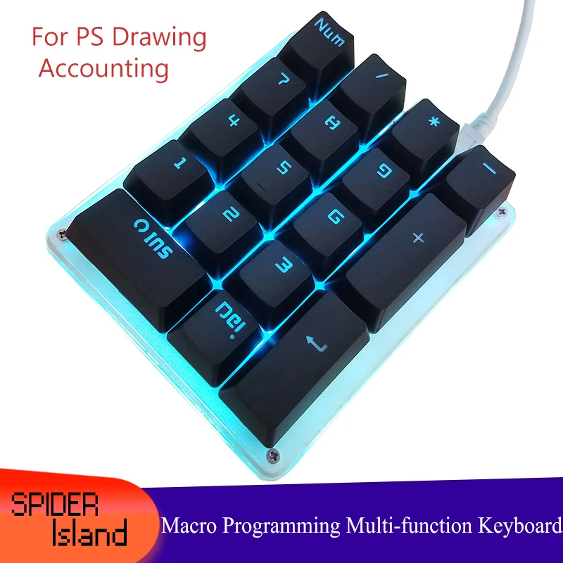 Mechanical keyboard Digital Keypad Mini Financial Accounting PS Drawing Custom Macro Programming Multifunction Keyboard | Компьютеры и