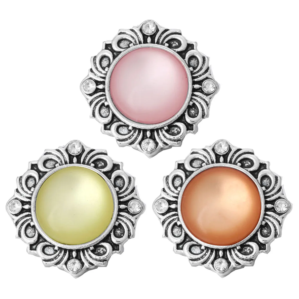 6 шт./лот Новые камни кошачий глаз застежки пуговицы аксессуары Подходит для 18 мм