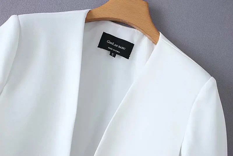 Finest  2019 Women elegant black white color v neck split casual cloak coat office lady wear outwear suit j