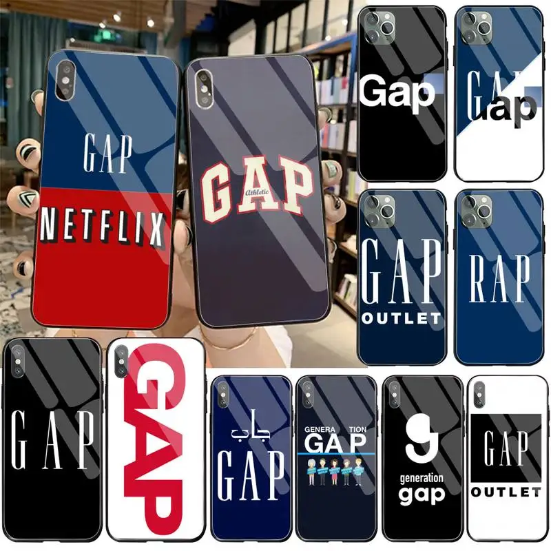 Американский Роскошный чехол для телефона бренда gap закаленное стекло iPhone 11 Pro XR XS
