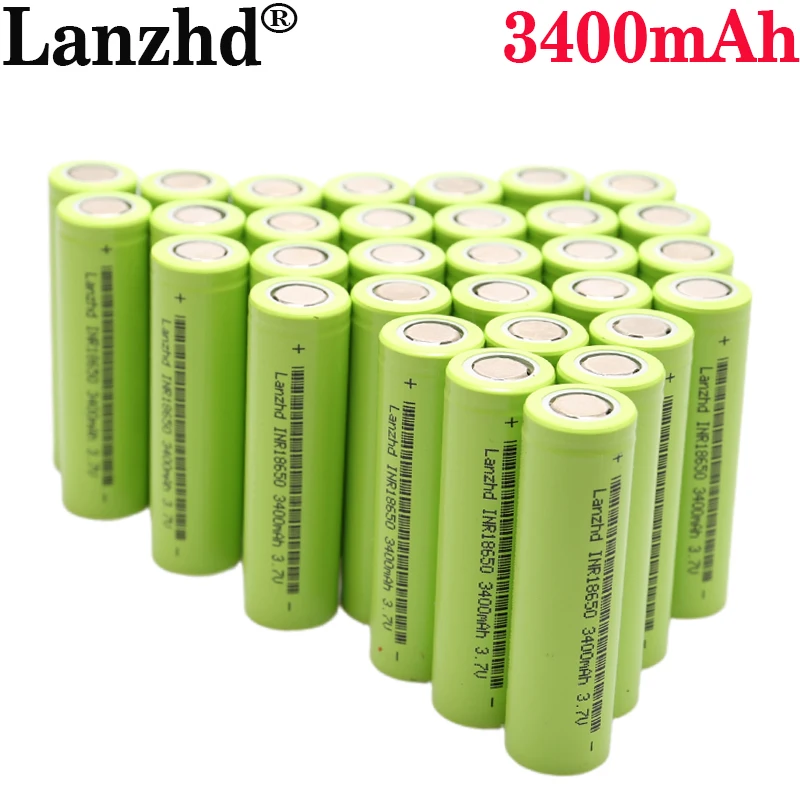 2021 NEW 3.7V 18650 Battery 3400mAh INR18650 30A Discharge Li-ion Rechargeable Battery For Flashlight Tools and Toys(10-40PCS)