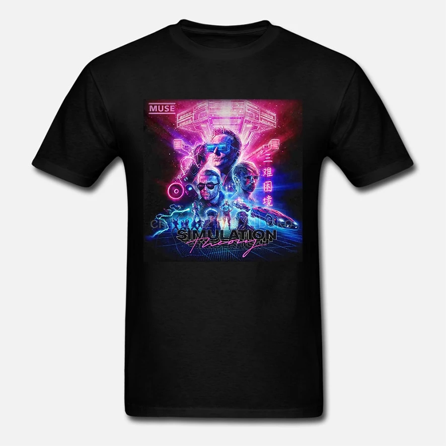 Muse-Simulation-Tour-2019-Beste-Design-T-shirt-Schwarz-Farbe-Gr-e-S-Zu-3XL-Retro |