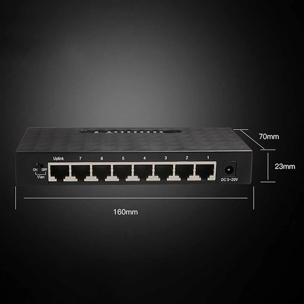 Самоадаптацией RJ45 Ethernet-коммутатор прочный гигабитный 8 Порты и разъёмы сети 1000 Мбит/с Настольный сетевой коммутатор концентратор разделитель полный модульного дома