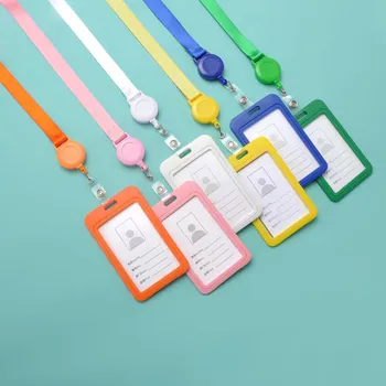 

1PCS Vertical Badge Card with Retractable Lanyard For Business Card Cover