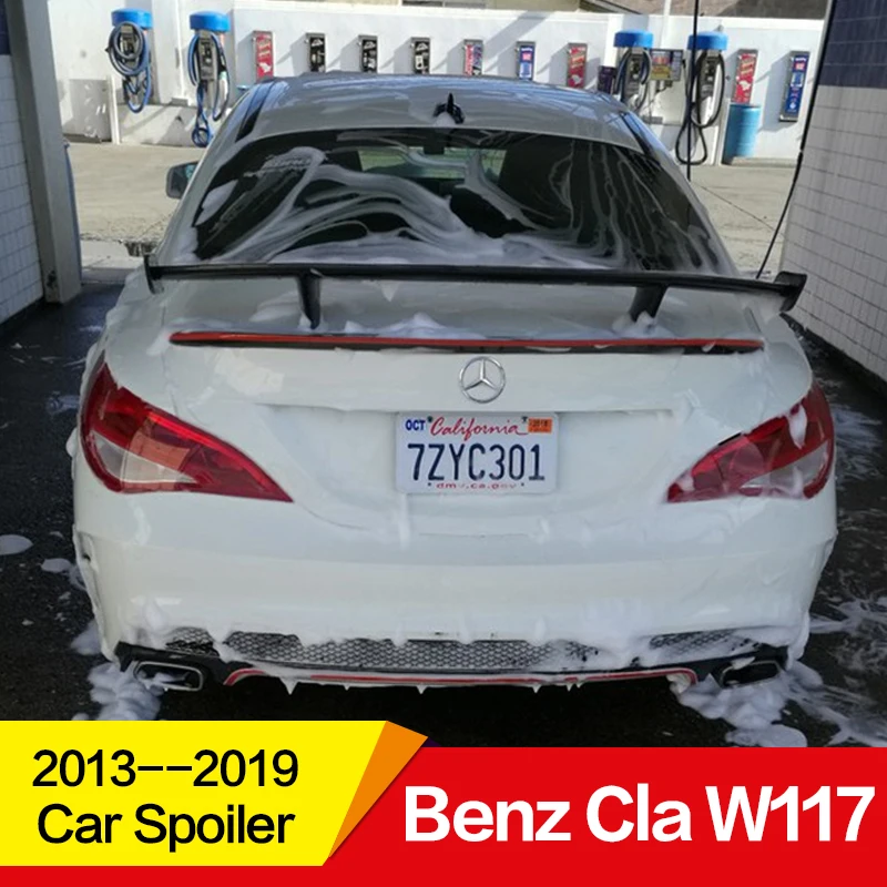 Использовать для Mercedes-Benz Cla спойлер 2013 14 15 16 17 18 19 лет W117 глянцевый углеродного волокна задний GT Крыло AMG стиль спойлер, аксессуары