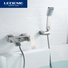 LEDEME Bathroom Bathtub Facuet Wall Mounting Cold and Hot Stainless Steel Shower Faucet L73217