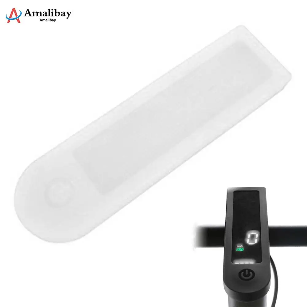 White Boao Scooter Replacement Part Accessory Waterproof Silicone Cover Transparent Rubber Case Dust Proof Dashboard and 3 Pieces Rubber Vibration Dampers for Xiaomi Mijia M365/ M365 Pro Scooter