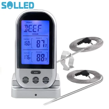 

Digital Meat Thermometer with Waterproof Dual Probe Wireless Remote Thermometer for BBQ Oven Smoker Grill