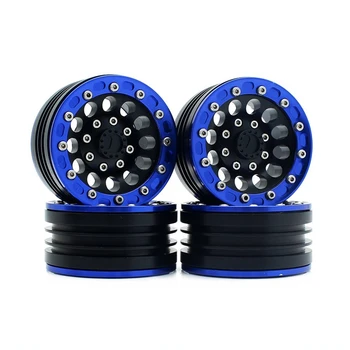 

4PCS RC Crawler Car 1:10 Blue Metal 1.9 Inch BEADLOCK Wheel Rim for 1/10 Axial SCX10 TAMIYA CC01 D90 D110 Wheel Hub Parts