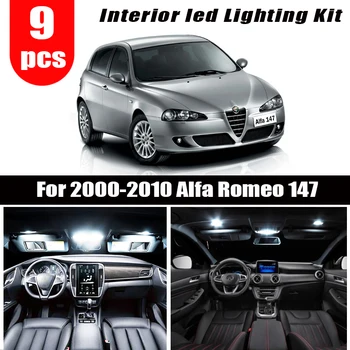 

9pc x Error Free LED trunk bulb LED interior dome map lights Kit for 2000-2008 2009 2010 Alfa Romeo 147