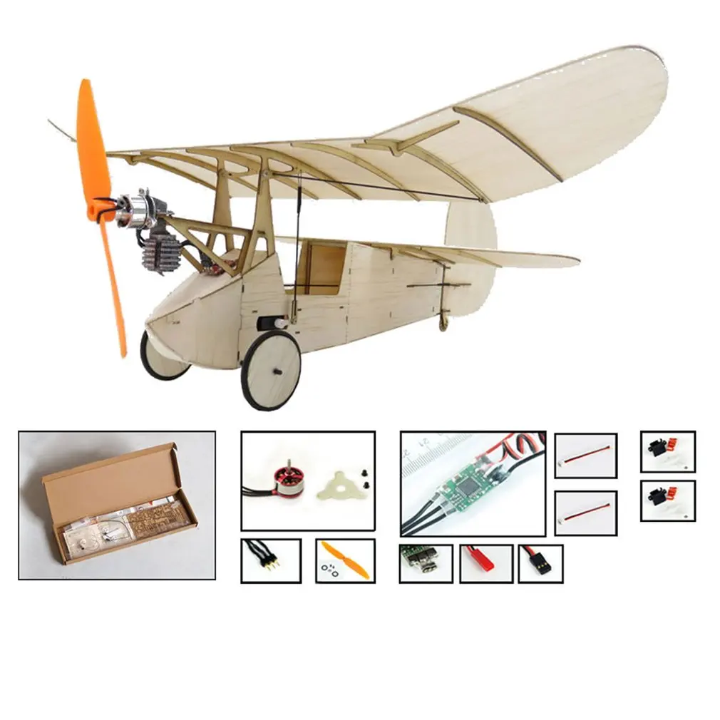 K6 комплект/Электронный Sopwith Pup RC самолет пробкового дерева 378 мм Warbird Самолет комплект с бесщеточной силовой системой аэромодельный комплект - Цвет: K7 Eelectronic V