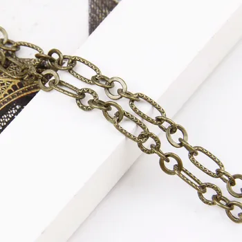 

5m/lot 4mm Metal Open Link Chain Antique Bronze color For Jewelry Making Diy Bracelet Necklace Bulk Chains