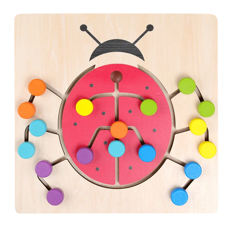 

Wooden Toys Beetle Maze Moving Position China Mobile 3-4-5-6-Year-Old Memory Logical Thinking Training Color