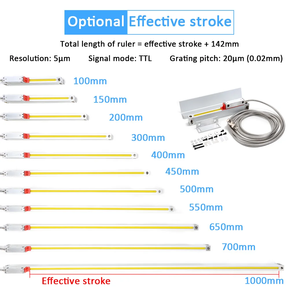 

Grating Ruler Electronic Rulers Optical Ruler Linear Scale Milling Machine Lathe Accessories