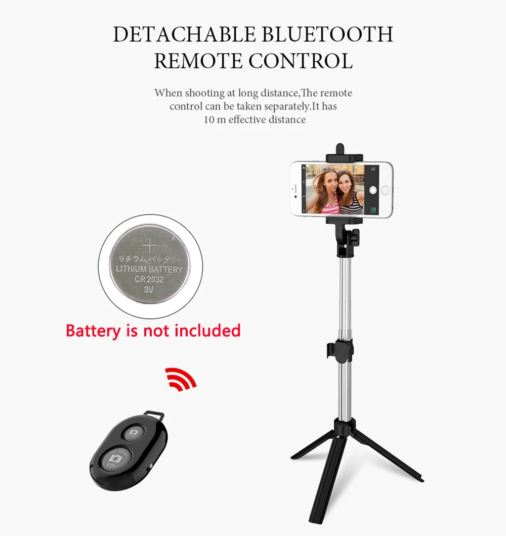 Hot Foldable Handheld Monopod Selfie Stick Extendable Mini Wireless Bluetooth Shutter Remote Selfie Tripods For iPhone 8 X Plus