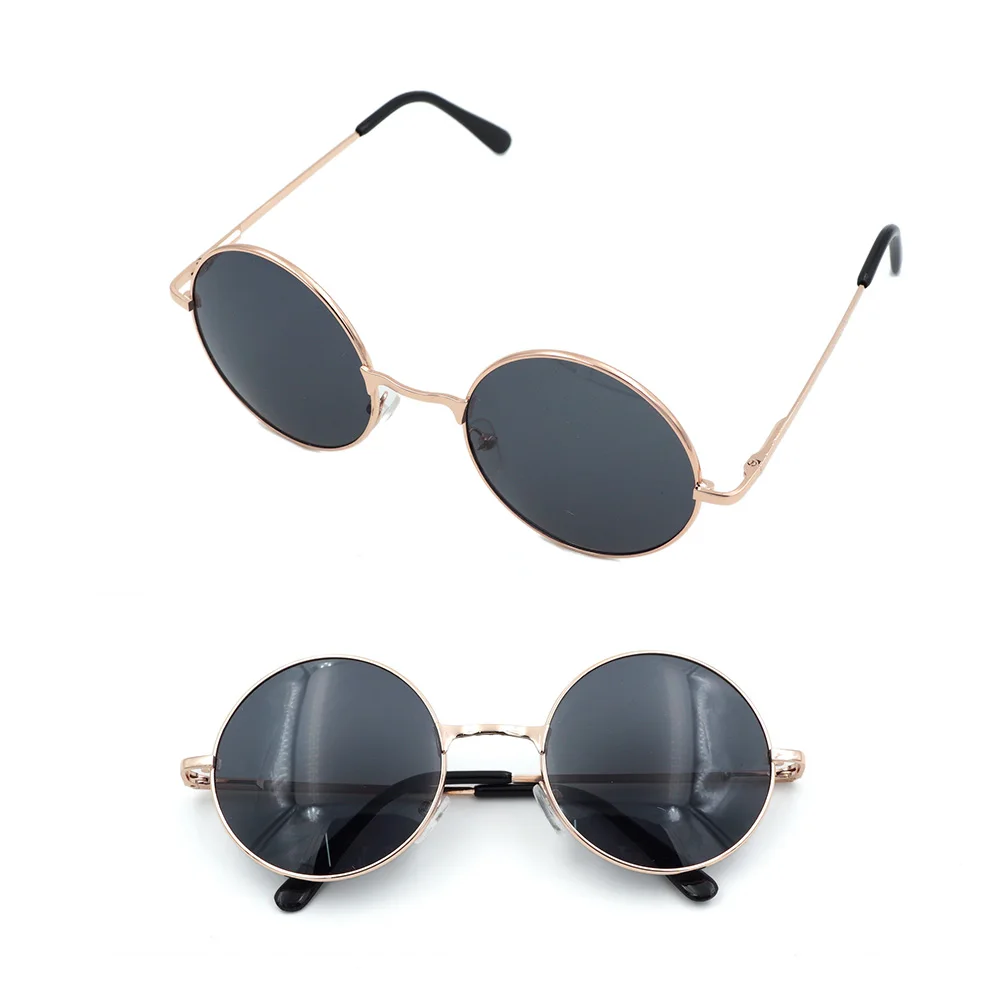 Gold Frame Детские винтажные Круглые Солнцезащитные очки женские мужские очки в стиле стимпанк градиентные линзы Модные Очки Хиппи оттенки Lennon Ozzy 030-263B - Цвет линз: Gold Frame