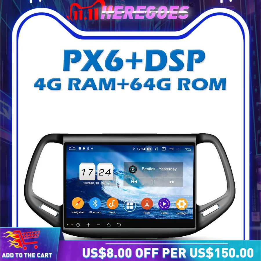 Автомобильный DVD-плеер PX6 DSP Android 11 0 4 Гб + 64 IPS видео GPS карта RDS радио A Wifi Bluetooth 5 для