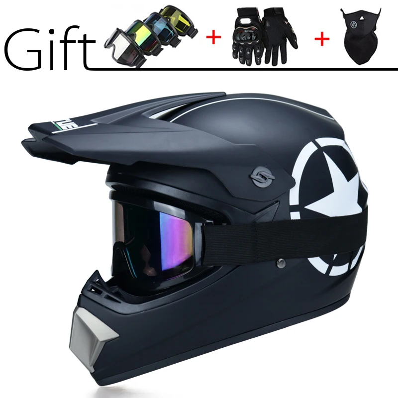 Unisex Extreme Sports Motocross Helmet, Youth Kid Full Face Off Road Enduro Motorbike Helmet, Downhill ATV BMX MTB Quad Dirt Bikes Helmet, With