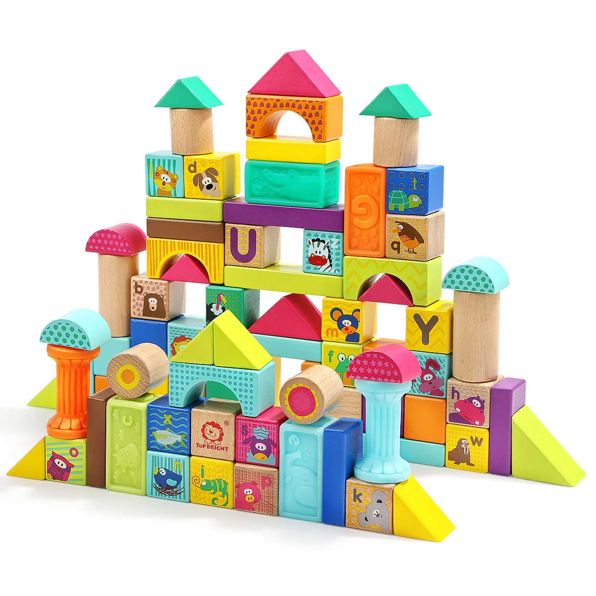 TOPBRIGHT в возрасте от 1 до 2 лет, детские деревянные строительные блоки, деревянные сборные игрушки, развивающие игрушки для мальчиков 3-6 лет