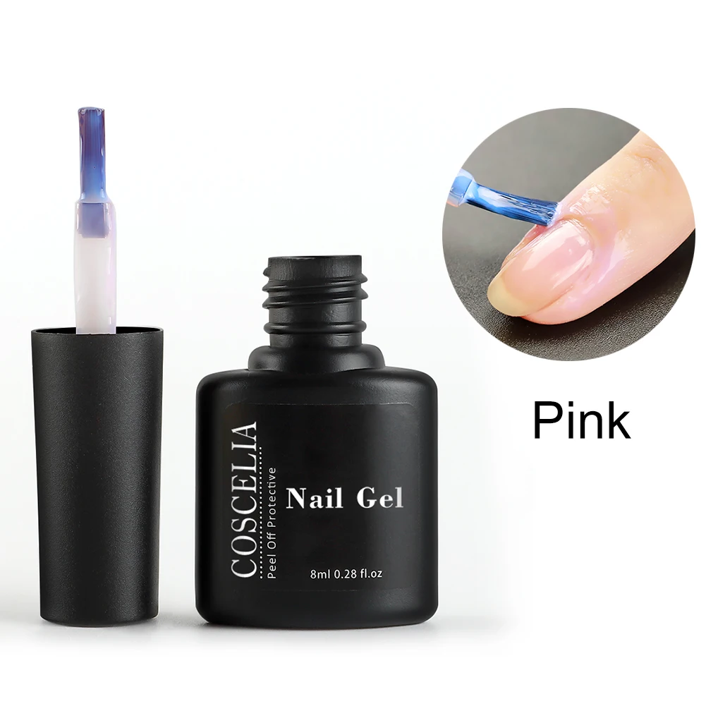 Pink Protective Gel COSCELIA магический гель для удаления ногтей гель с рисунком цветения лак для ногтей верхнее Базовое покрытие Набор ногтей набор для украшения ногтей инструменты - Цвет: Pink Protective Gel