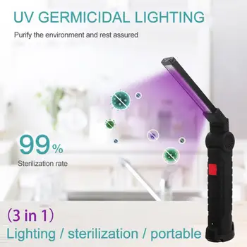 

USB UV UVC Lamp Tube Handheld LED Disinfection Light Ozone Sterilizer Mites Lights Folding Household Vehicle