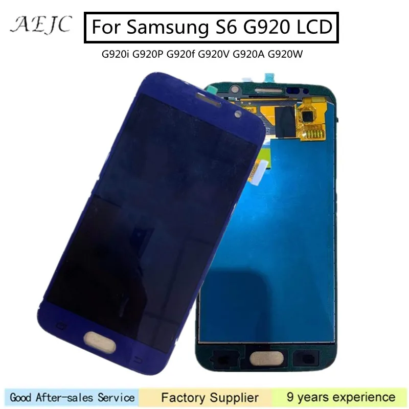 Для samsung S6 ЖК-дисплей G920 SM-G920F G920i G920P G920f G920V G920A G920W Дисплей кодирующий преобразователь сенсорного экрана в сборе 5," Замена