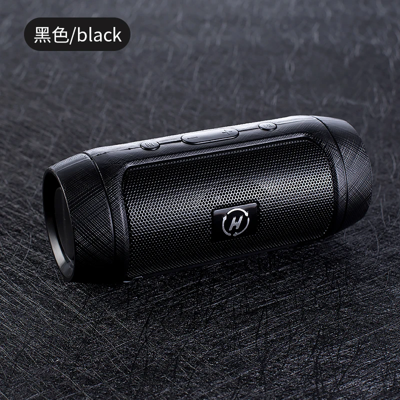 Черный Беспроводной Bluetooth стерео динамик открытый HiFi Звук TF USB AUX громкой связи плеер для iPhone samsung - Цвет: Черный