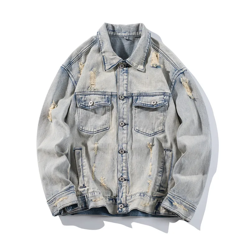 

New lapel loose men's loose jacket Japanese jacket Korean denim jacket