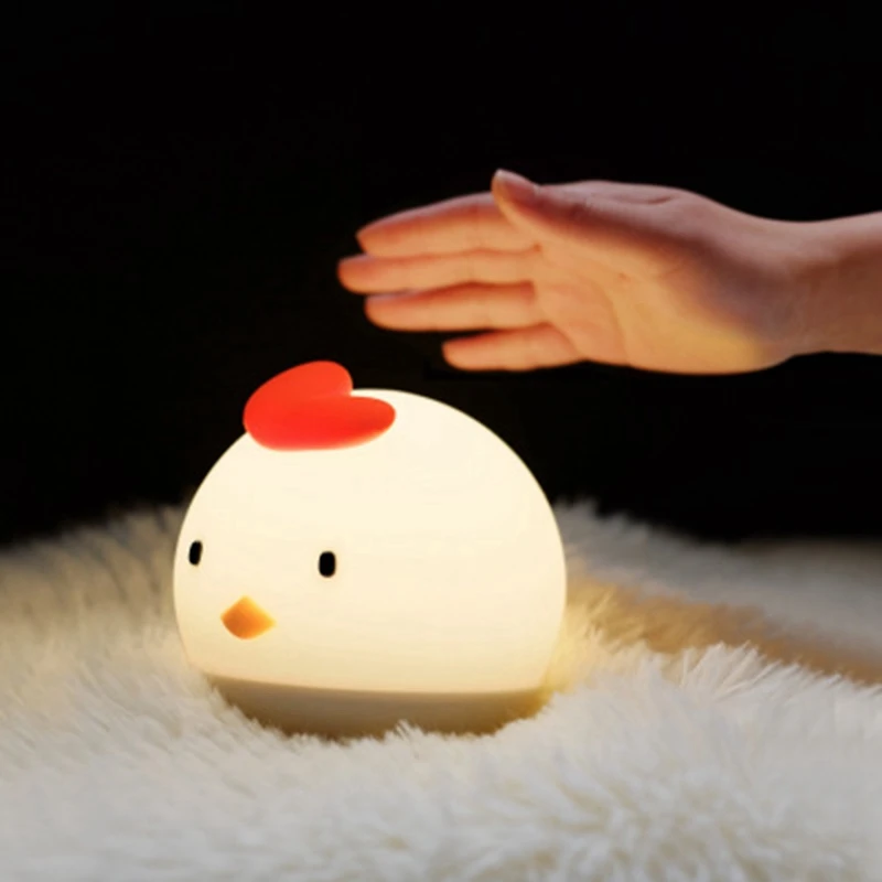 ABUI-Cartoon Desktop Bedside Lamp Home Night Lights Decoration Chick Led Lamp