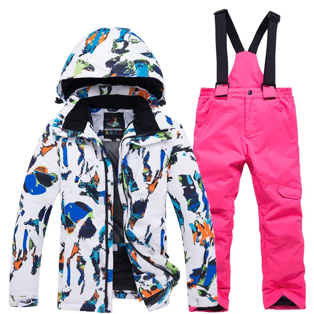 US $86.50 Kids Ski Suit Children Brands Windproof Waterproof Warm Girls And Boy Snow Set Pants Winter Skiing 