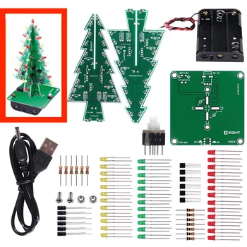 

DIY Electronic Kit 7 Colors 3D Christmas Tree LED Flash Kit Three-Dimensional Colorful RGB LED Circuit Fun Suite Christmas Gift