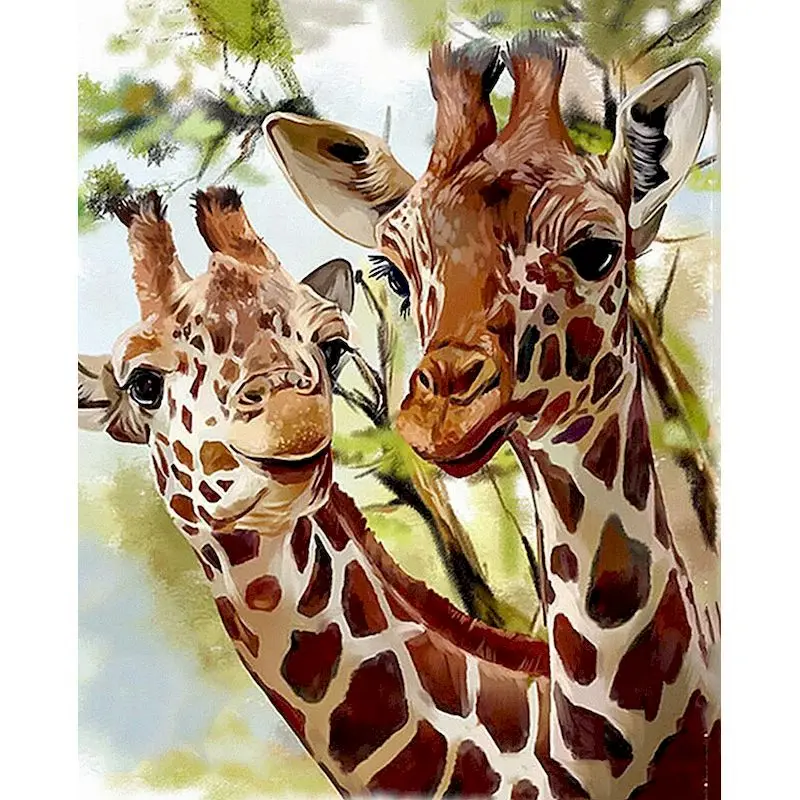 

GATYZTORY Frame Giraffe Diy Painting By Numbers Animal Paint By Number Handpainted Gift Wall Decor 60Ã—75cm Frame