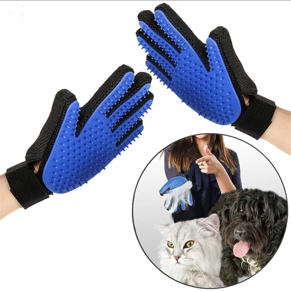 Guante de lana para el cuidado de gatos, cepillo de pelo para mascotas, guante para masaje para limpieza de perros y animales