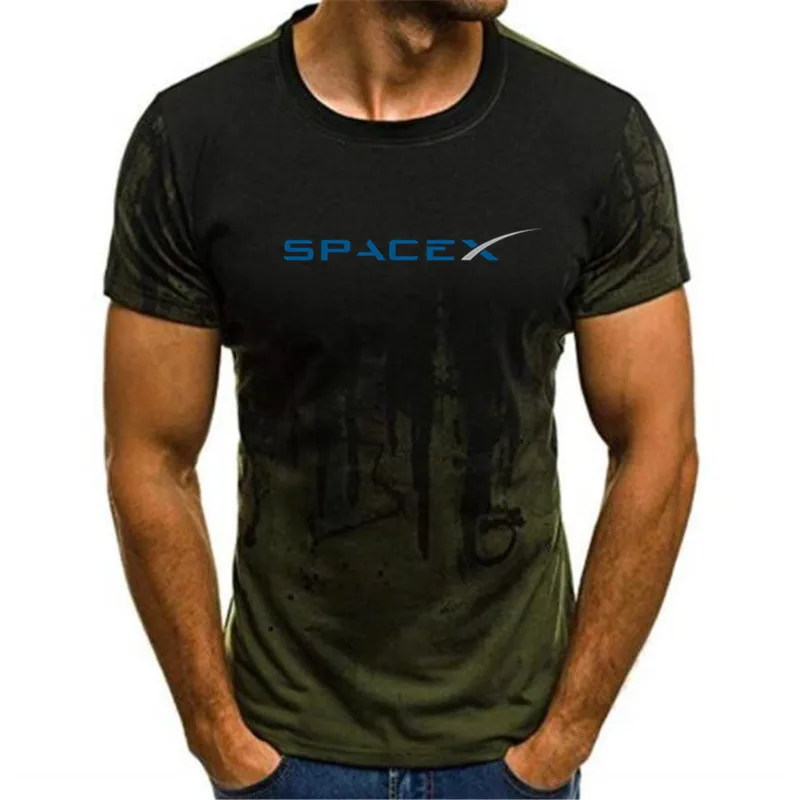 free shipping SPACEX SPACE X SPACE-X ELON MUSK FAN SPACE SCIENCE LOGO T-SHIRT FALCON [S-4XL] New T Shirts Funny Tops - Цвет: Зеленый