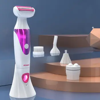 

5 in 1 Women Electric Epilator Bikini Eyebrow Nose Trimmer Facial Hair Removal Face Body Painless Shaver Depilator