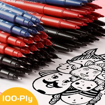 

Marking pen, needle tube, note-taking pen, double-headed, multi-functional black water-based drawing pen, special for children's