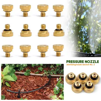 

20pcs Farm Threaded Brass Misting Nozzles Cooling System Low Pressure Garden Tool Patio Nursery Sprinkler Replacement Parts