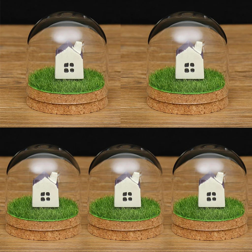 5x Стекло фетровые шляпы крышка звонка с базовыми DIY Цветочный Террариум для сада фей, 8x8 см