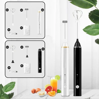 

USB Electric Milk Frother Foam Maker Whisk Mixer Handheld Rechargeable Tool Kitchen Mixer for Cappuccino Coffee