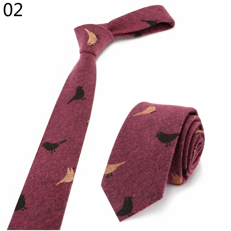 02 Necktie High Quality Cotton Men's Unisex Suit Shirt Daily Activities Party Wedding Classic Trendy Personality Bird Tie Gifts - Цвет: 02