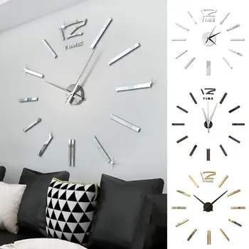 

Gold Creative Wall Clock Daily Use the Department Store DIY Acrylic Mirror Clock Living Room Wall Clock Craft Clock