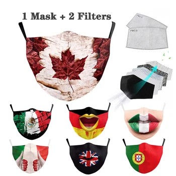 

Mask Adult PM2.5 Face Mask Pollution Face Mask Reusable Protective Facemask Adults Cotton Vintage Printed with Filter Anti Mask
