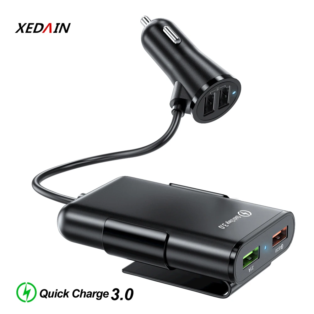 Автомобильное зарядное устройство USB 4 порта QC3.0 + 2.4A 3.1A|Зарядные устройства| |
