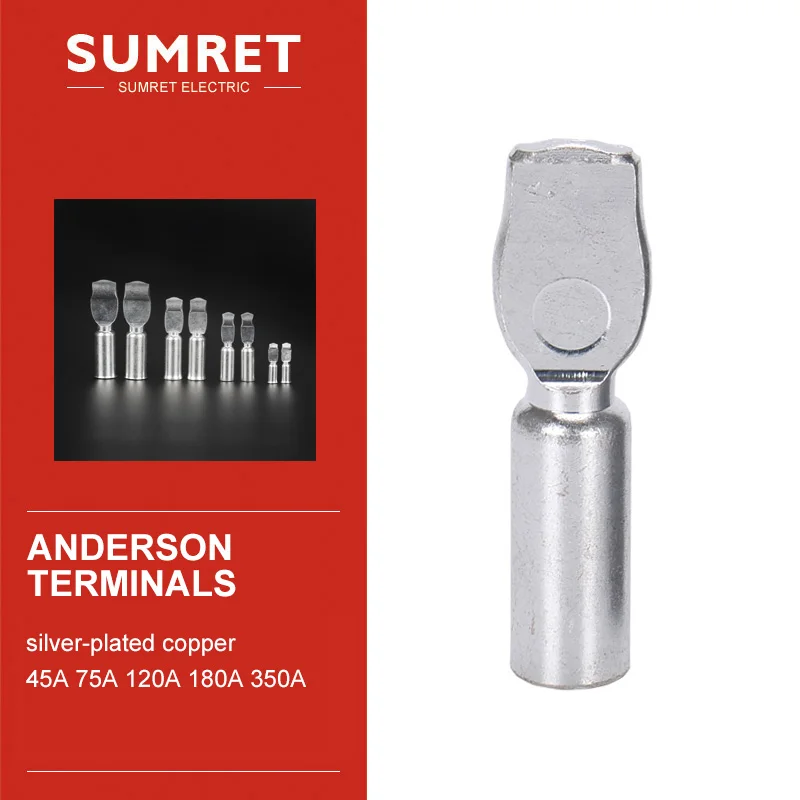 

Copper Terminals for Anderson connector 45A 75A 120A 180A 350A Silver plated DC FOR Electric Car Battery Plug Socket