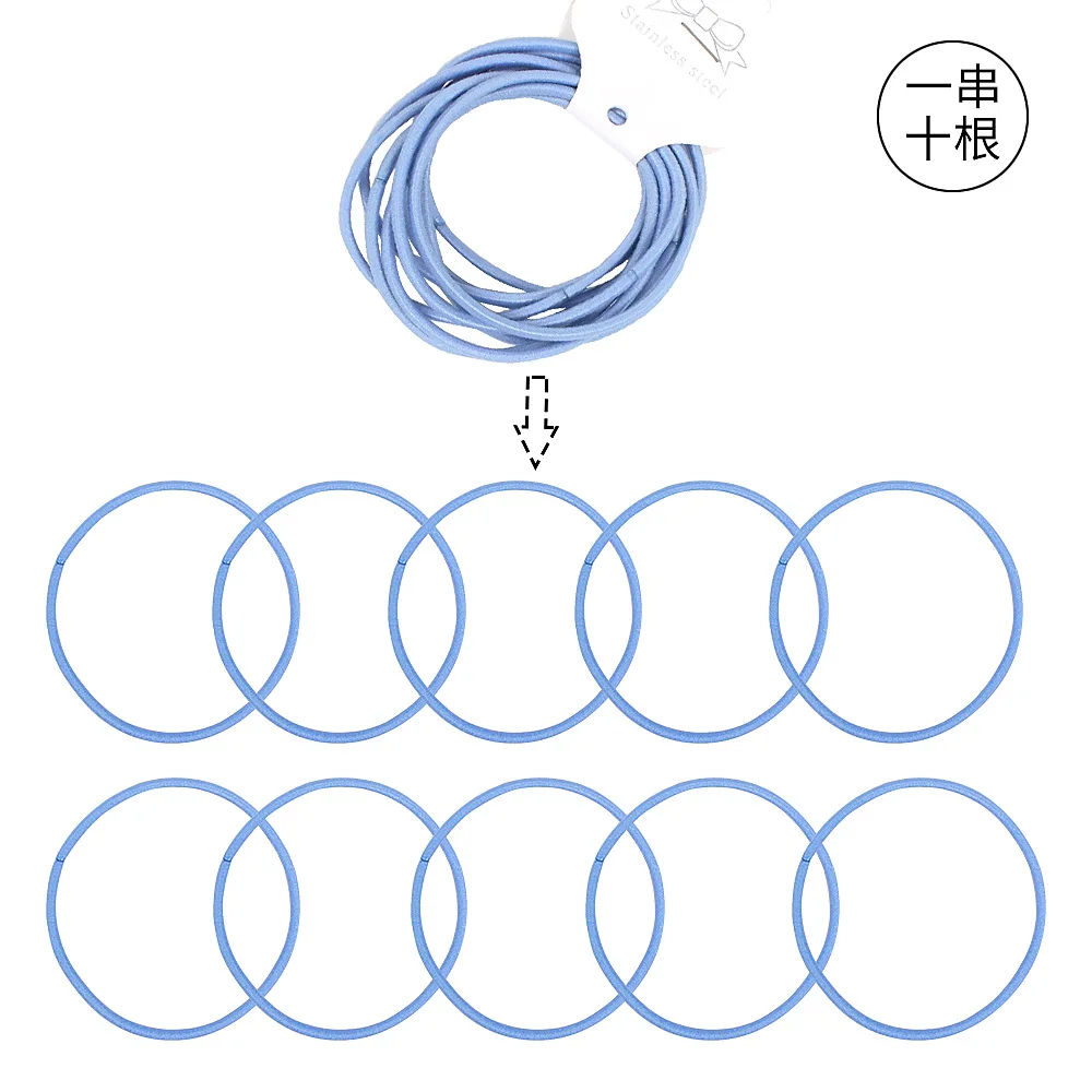 Новинка, 10 шт./лот, 5 см, тонкая цветная черная эластичная резинка для волос для девочек и женщин, резинка для волос, резинки, основные аксессуары для волос, резинка для волос