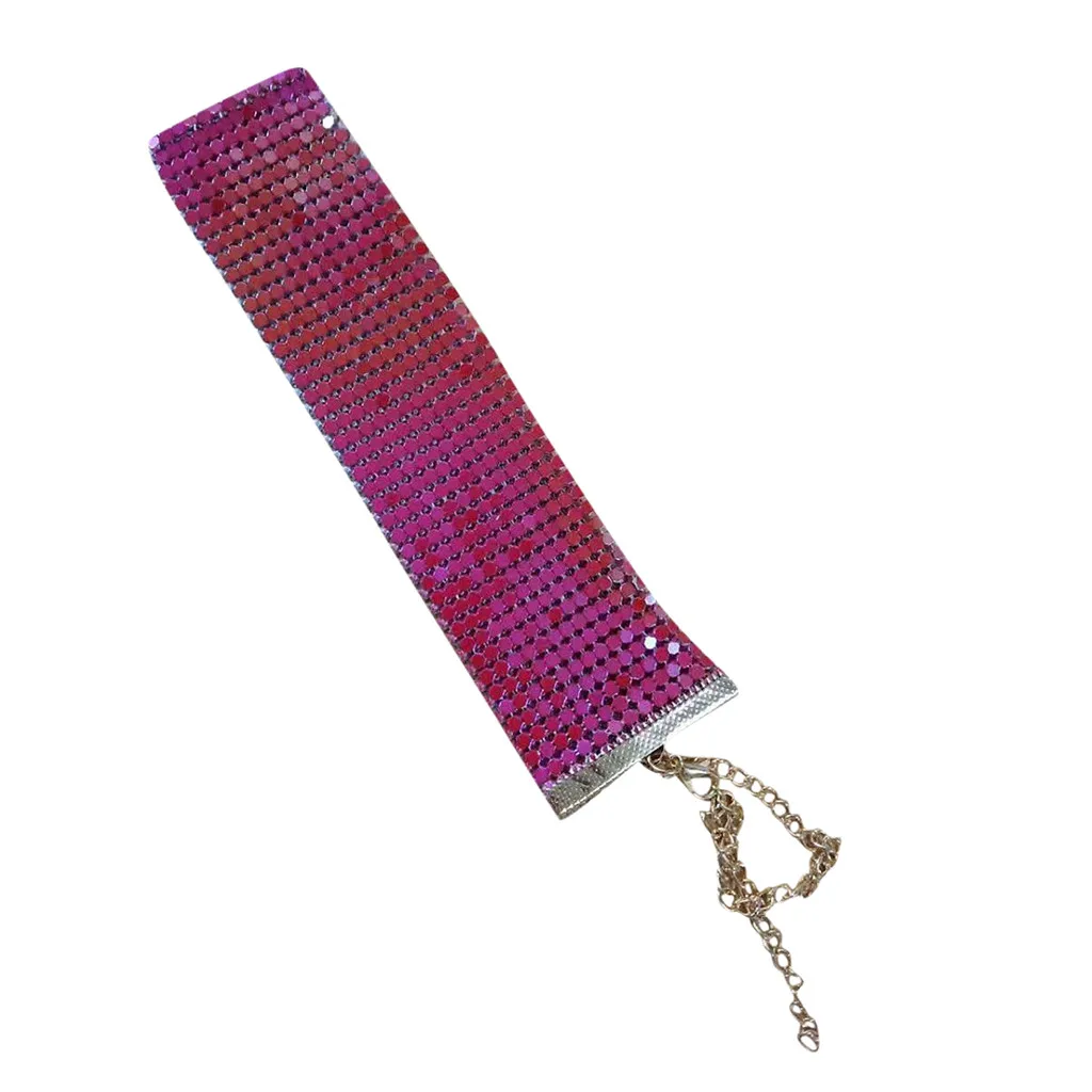 Hot Pink Лидер продаж Для женщин леди блесток ожерелье с кристаллом, очаровательные модные роскошные удлиненные чокеры, Для женщин Ювелирное Украшение, аксессуары на воротник,# ZD - Окраска металла: Hot Pink
