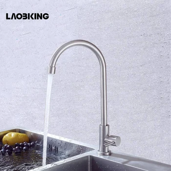 

1PC Free Shipping Stainless Steel Single-cooled Kitchen Semi-circular Tap Dish Basin Sink Tap Ceramic Cartridge Water Saving