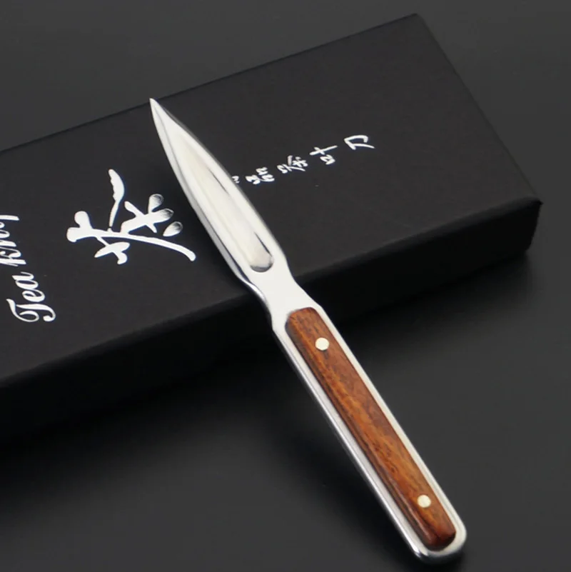Tea Needle Set 1Pcs Stainless Steel Chinese Puer Tea Needle Cutter Damascus Pattern Tea Knife Accessories Knife