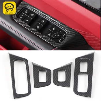 

CarManGo Car Accessories Window Lift Control Panel Button Frame Sticker Cover Interior Decoration for Porsche Cayenne 2018-2020