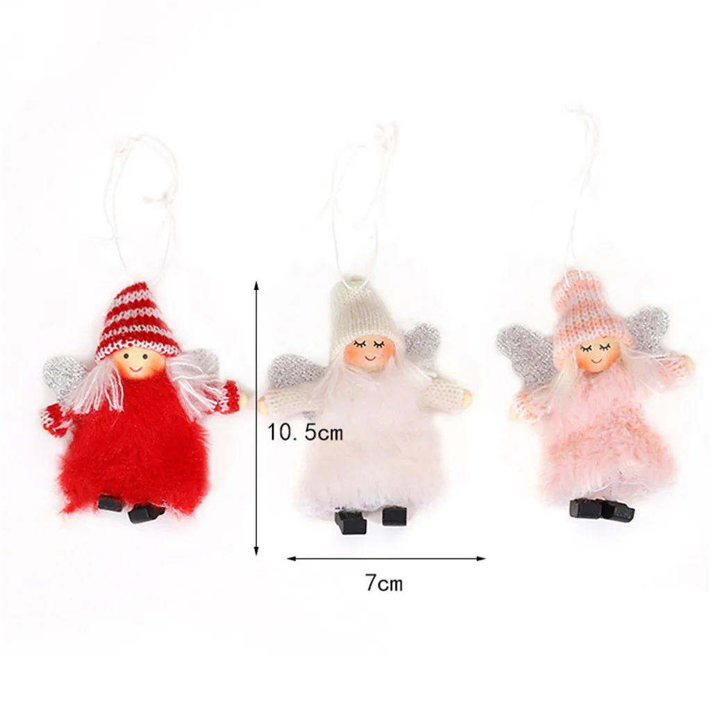 Cartoon Angel Wings Pendant Christmas Decorations For Home Tree Hanging Ornaments Christmas Plush Creative goods Gift Hot F927